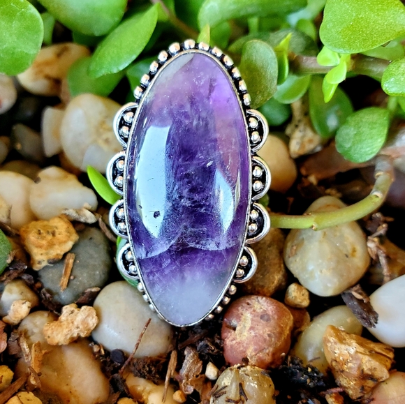 New Amethyst Lace 925 Silver Statement Ring. - Picture 5 of 12